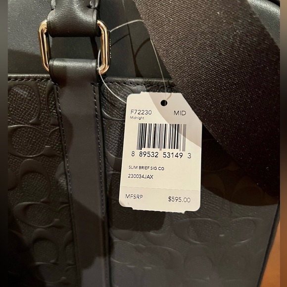 Brand new leather Coach messenger bag, laptop bag, or briefcase - Picture 4 of 16